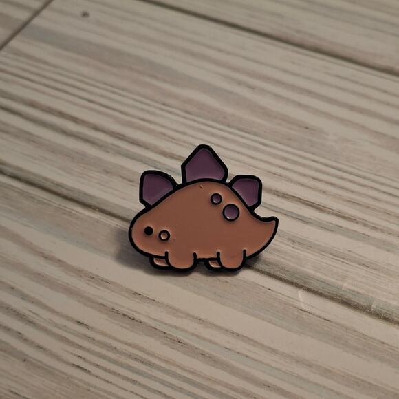 Cute Pink Dinosaur Enamel Pin - Picture 1 of 3